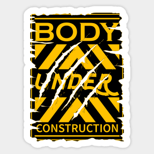 Body under construction patch design Sticker